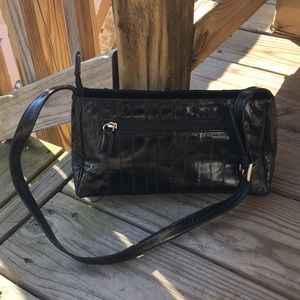 Lee Sands 100% black eel skin purse
